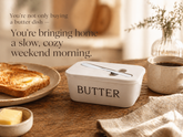 Butter Dish with Lid & Spreader Set – Built-In Knife Slot, Easy to Clean, Dishwasher Safe