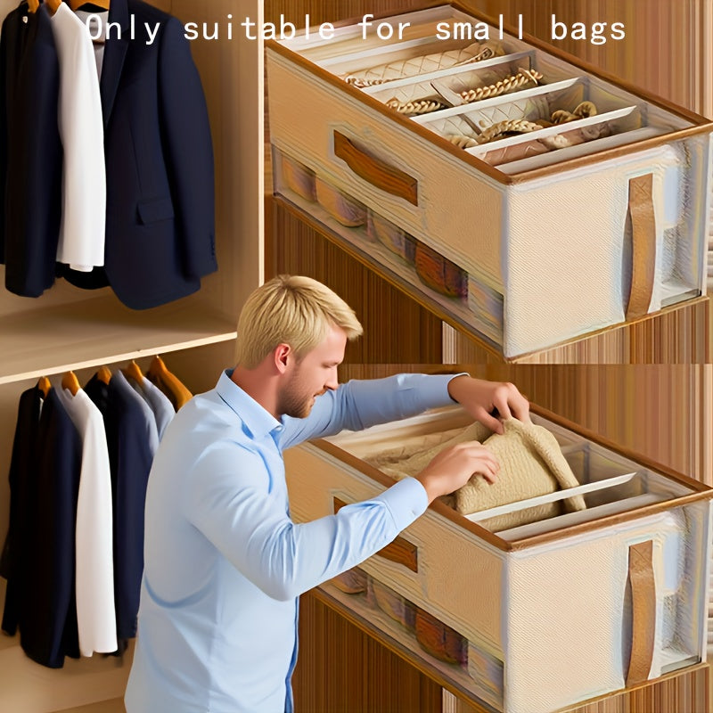 Handbag Organizer Box, Space-Saving Closet Shelf Divider for Small Handbags