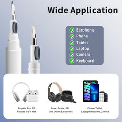 3-in-1 Earbud Cleaning Pen with Soft Brush for Wireless Earbuds, Charging Cases & Keyboards