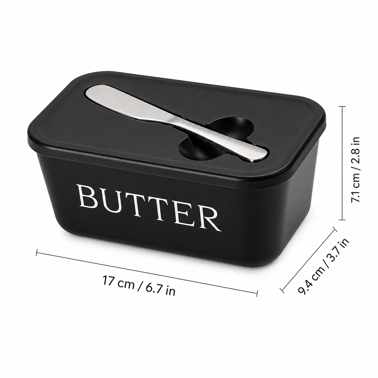 Butter Dish with Lid & Spreader Set – Built-In Knife Slot, Easy to Clean, Dishwasher Safe