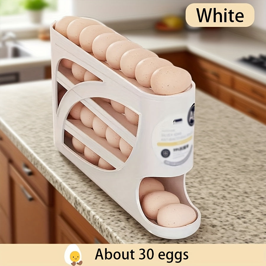 4-Layer Rolling Egg Holder, 30-Egg Fridge Organizer