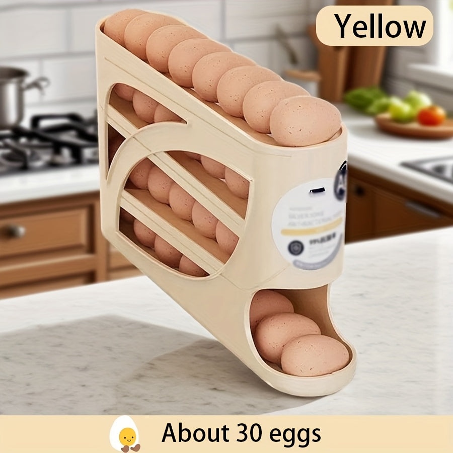 4-Layer Rolling Egg Holder, 30-Egg Fridge Organizer